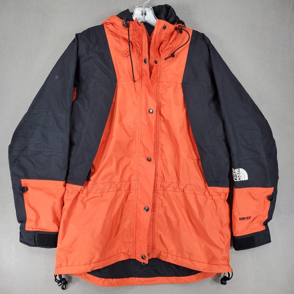 The North Face Mountain Light Jacket Women M Orange Black Gore-Tex Vintage Hood